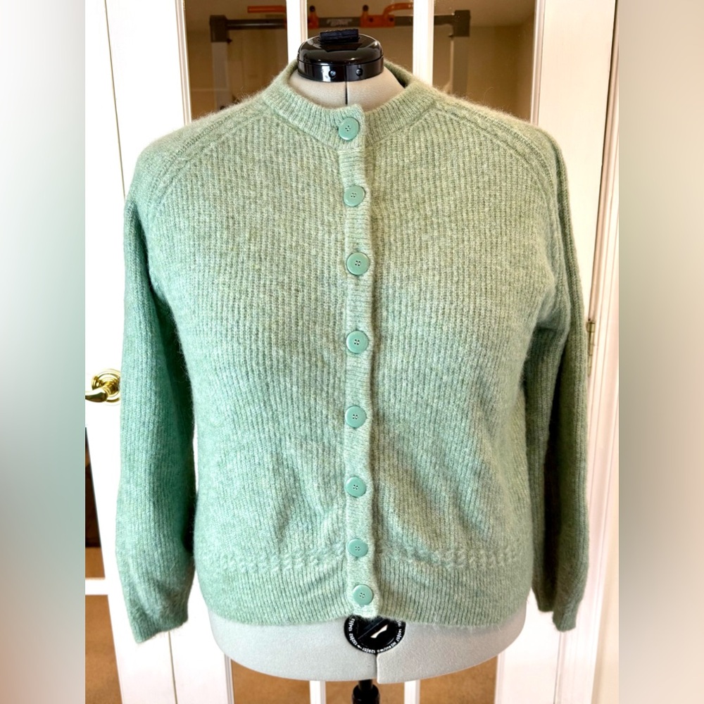 Sezane Othello Gray Green Cardigan Sweater XXXL EUC
